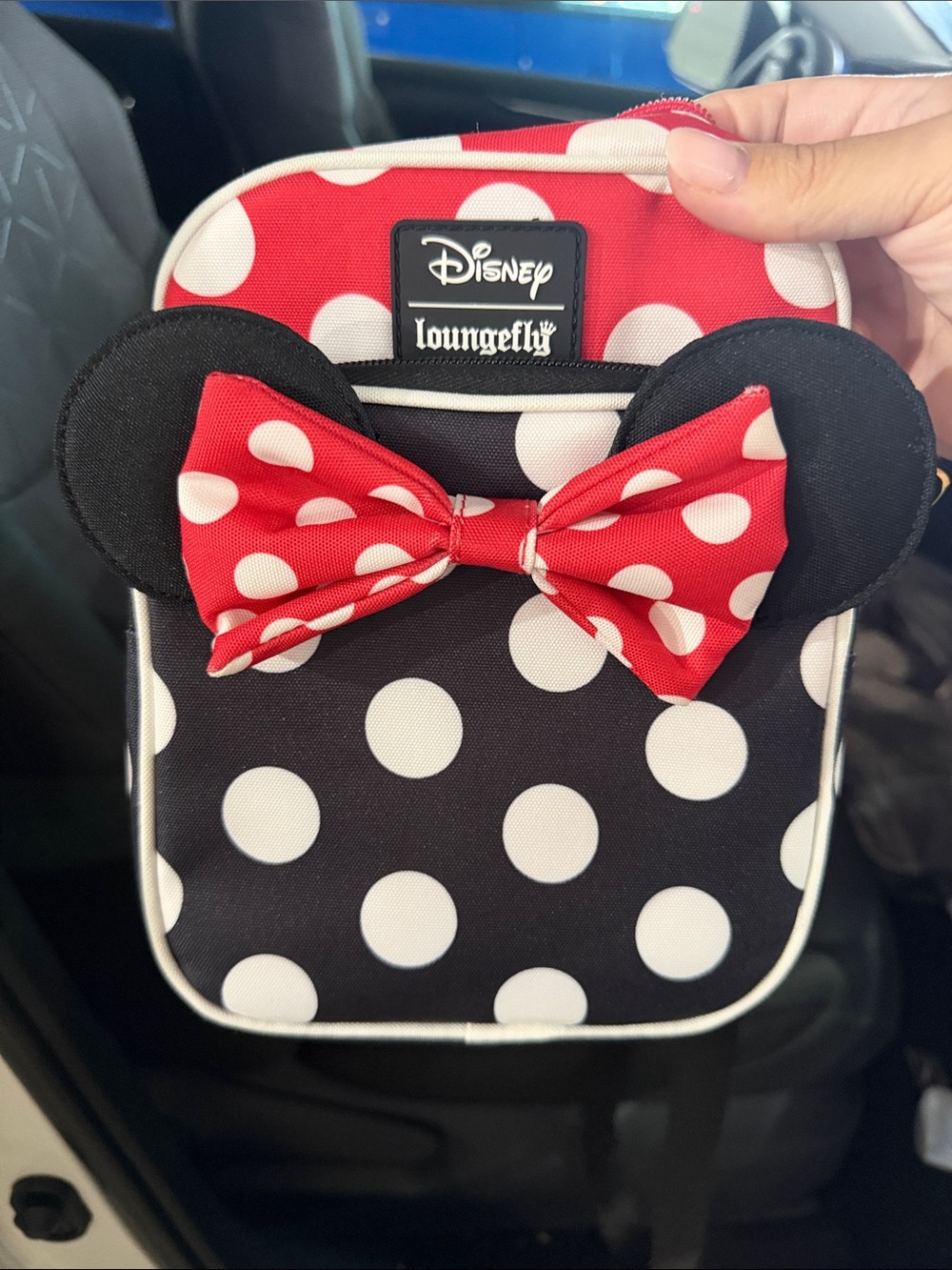 Loungefly Kids Minnie Polka Dot Black & Red Crossbody Bag